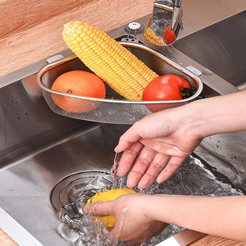 Cesta Drenadora de Esquina para Fregadero de Acero Inoxidable (1PC)