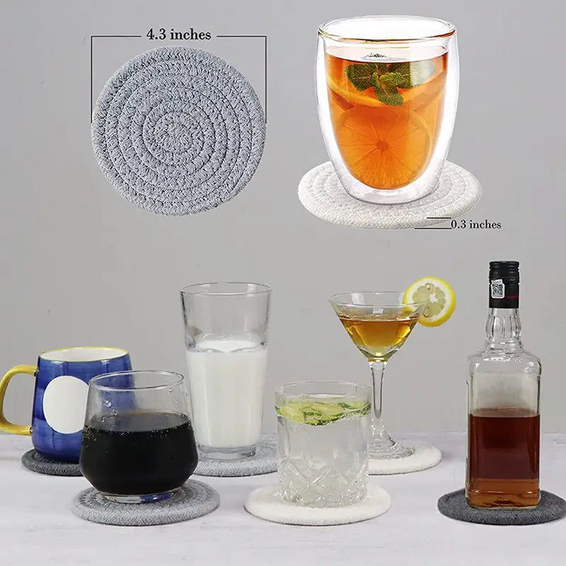 Posavasos de Tela Trenzada Hecho a Mano - Super Absorbente